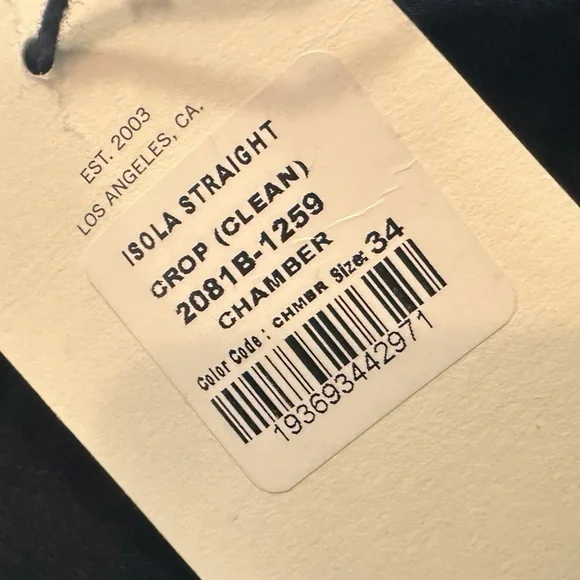 Citizens of Humanity Isola Cropped Straight Jeans 34 Chamber Wash NWT - Picture 2 of 14